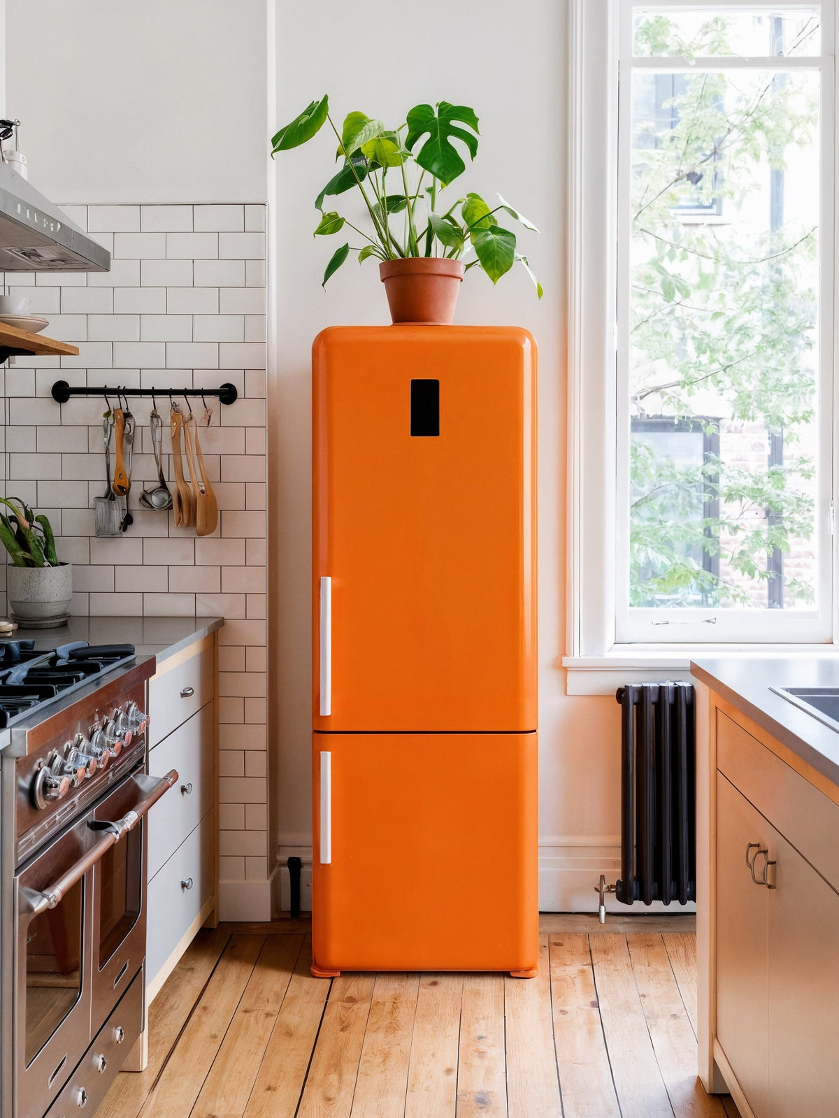 Retro Style Bottom Freezer Fridge
